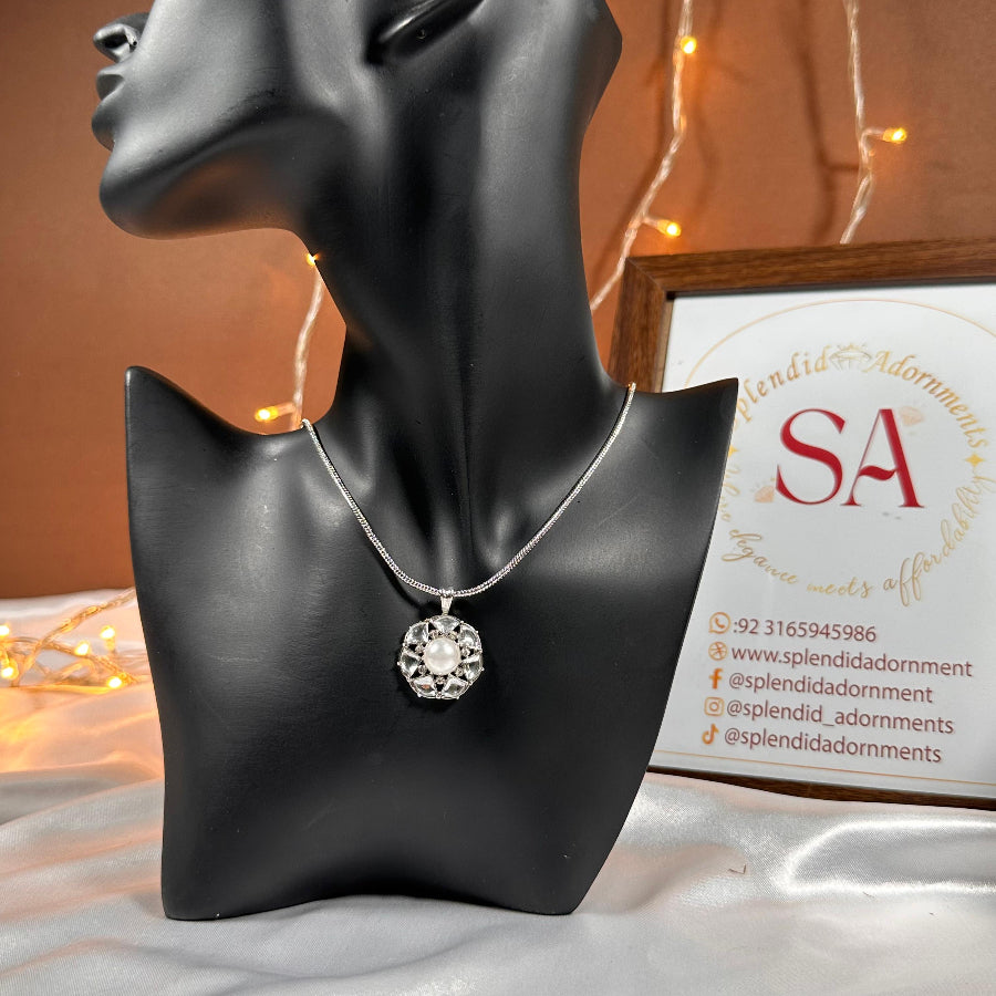 Dazzle Bloom Silver Kundan Pendant L2 