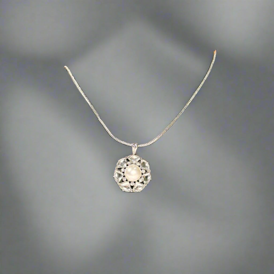 Dazzle Bloom Silver Kundan Pendant L2 