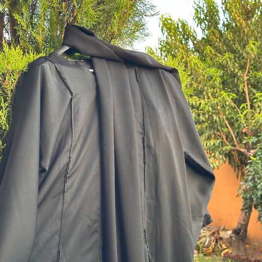 Elegant Black Abaya with Subtle Detailing