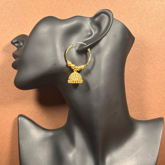 Elegant Jhumka Style Gold Plated Earrings