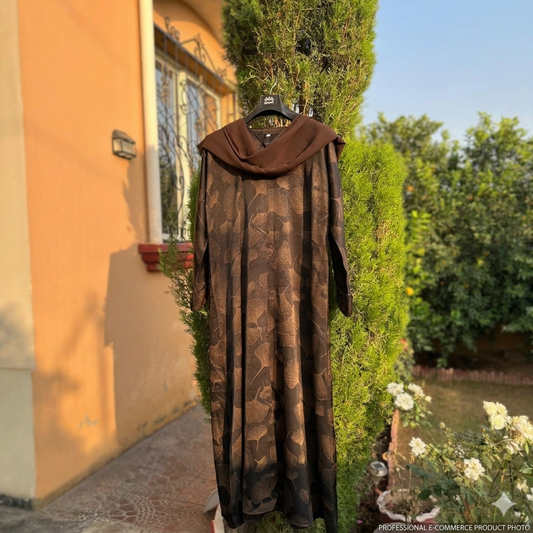 Chocolate Floral Abaya