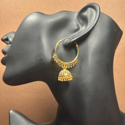 Gold Plated Dome & Tassel Earrings – Ethnic Style