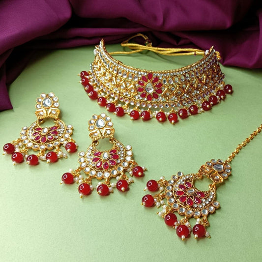 Gulnaar Ruby Choker Set