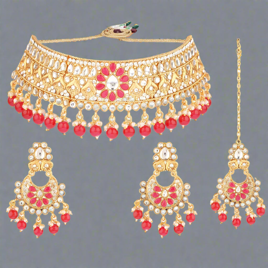 Gulnaar Ruby Choker Set