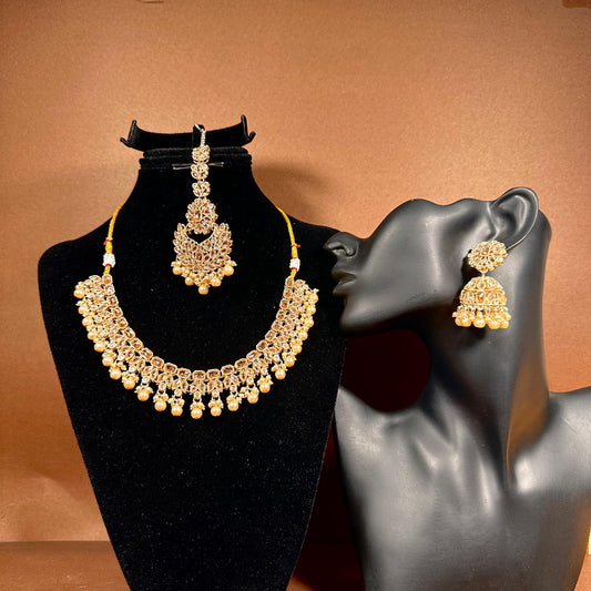 Heritage Gold-Plated Kundan Set with Earrings