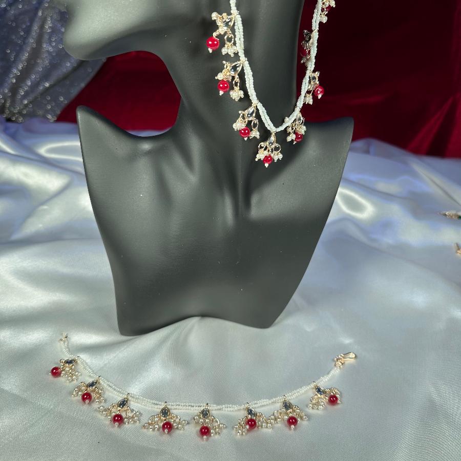 Bridal Kundan Saharay Red