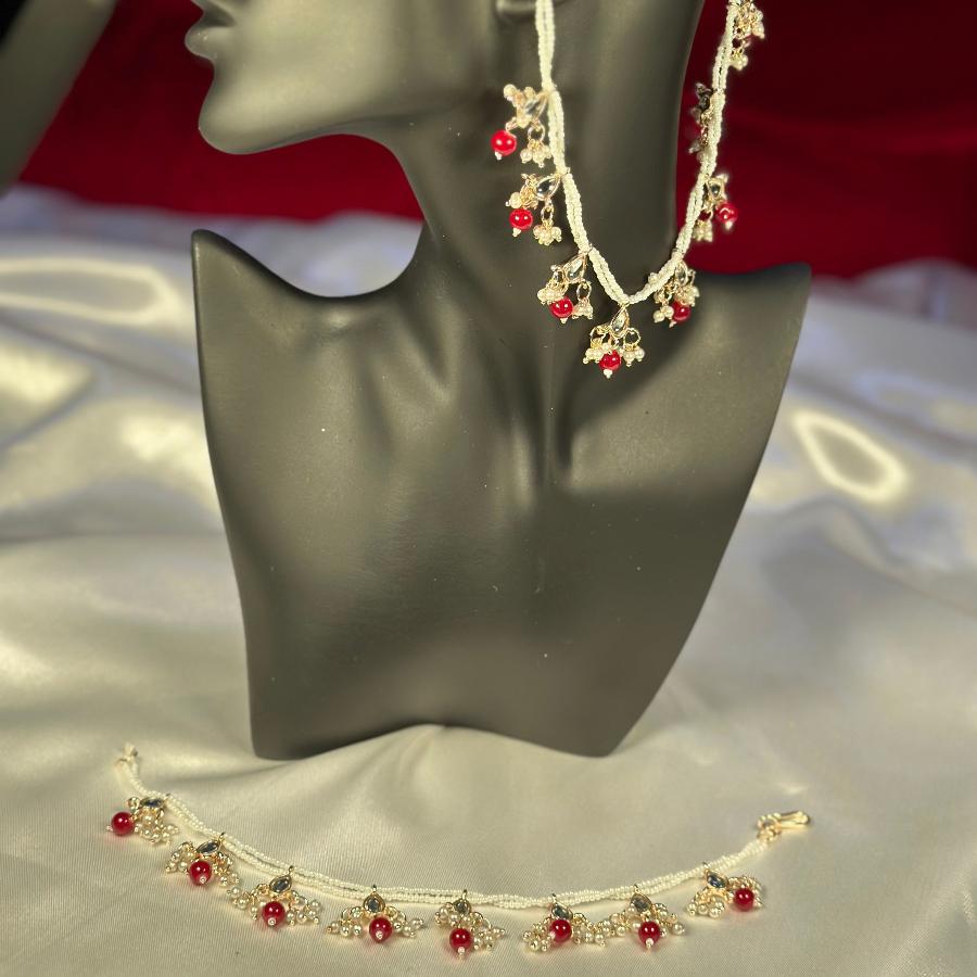 Bridal Kundan Saharay Red