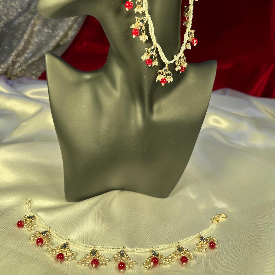 Bridal Kundan Saharay Red