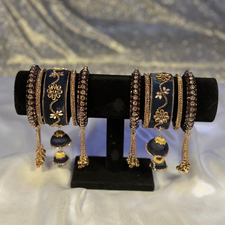 Bangles Handwork Embroidery Blue Color