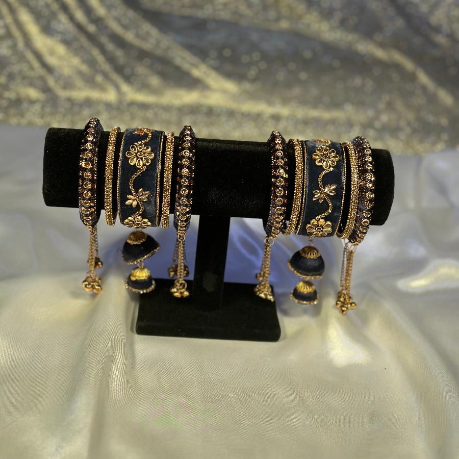 Bangles Handwork Embroidery Blue Color