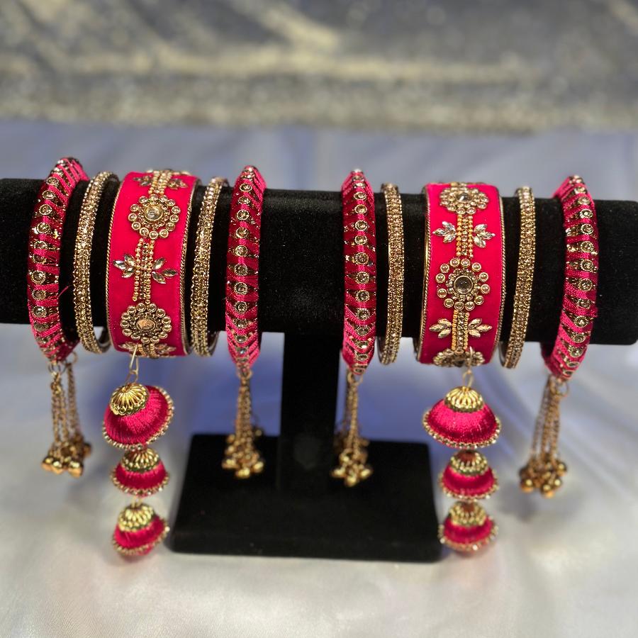 Bangles Hand Work Embroidery Pink color