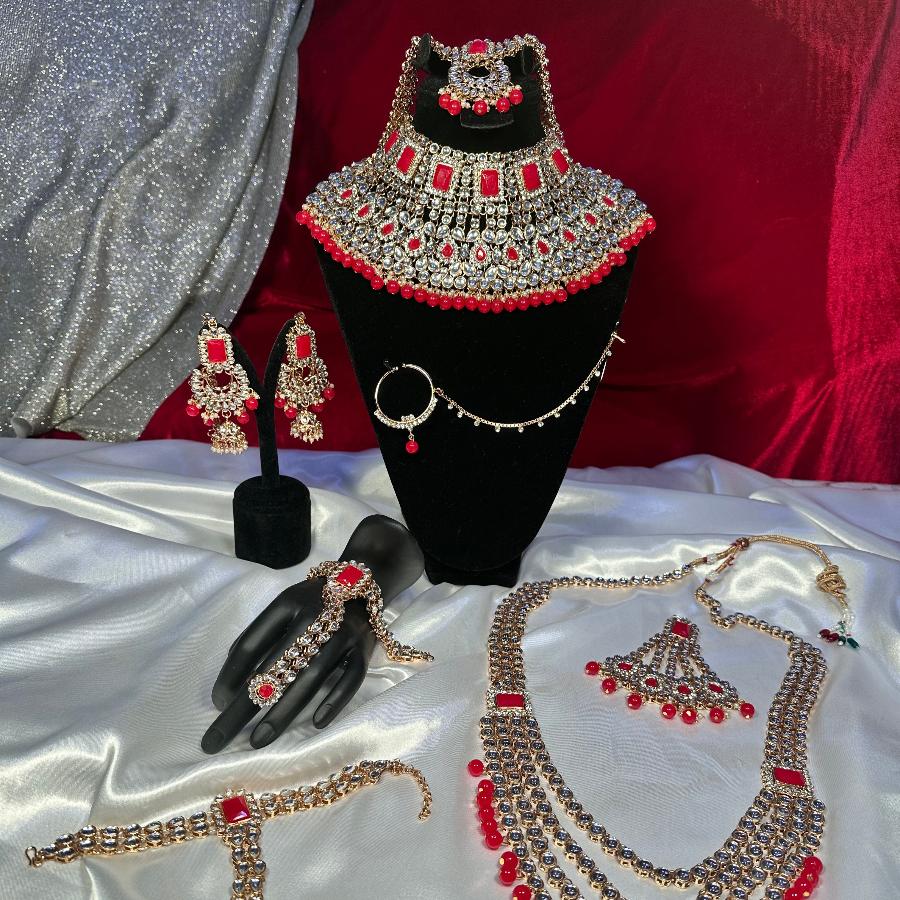 Bridal Kundan Jewellery Set Pure Red