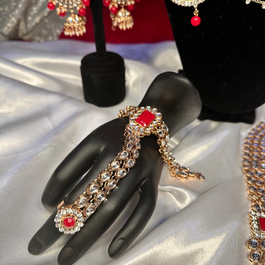 Bridal Kundan Jewellery Set Pure Red