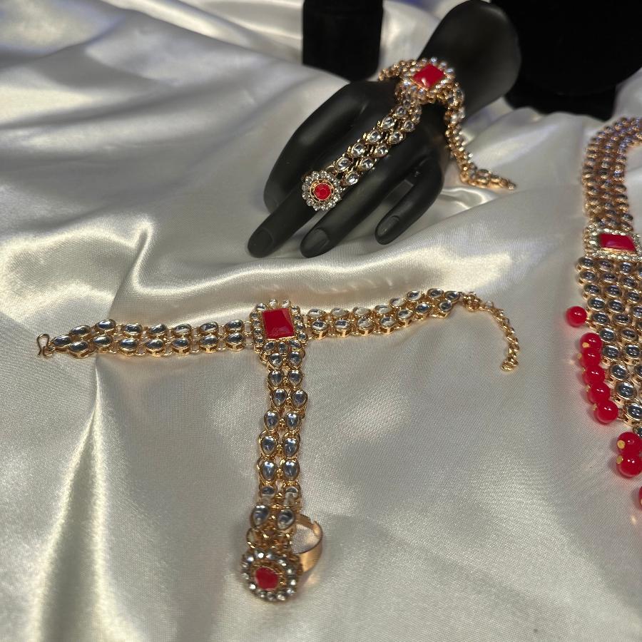 Bridal Kundan Jewellery Set Pure Red