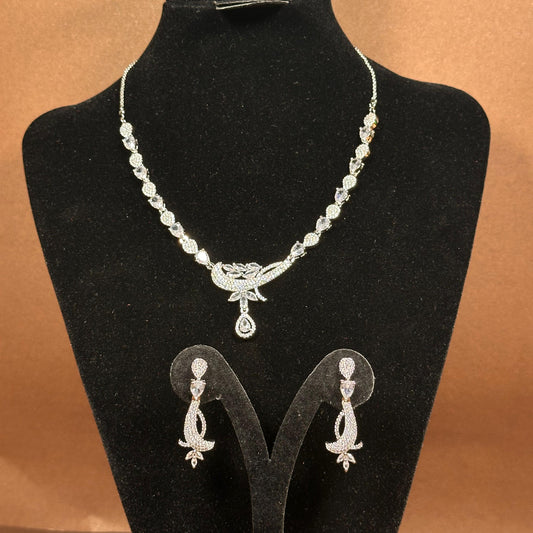Luxe Spark Necklace AD 1 Carat Zircon Set