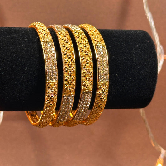 Luxury Gold Plated Bangles – South Asian Bridal Jewelry