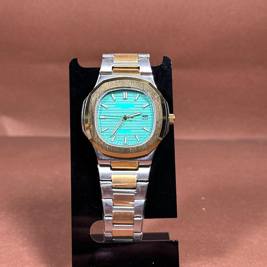 Luxury Watch In Tiff Blue Dial With Dual Tone Metal Strap