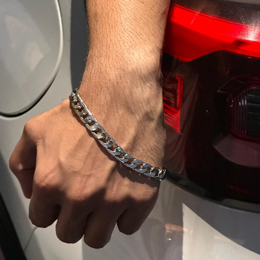 Men's Silver Cuban Chain Bracelet