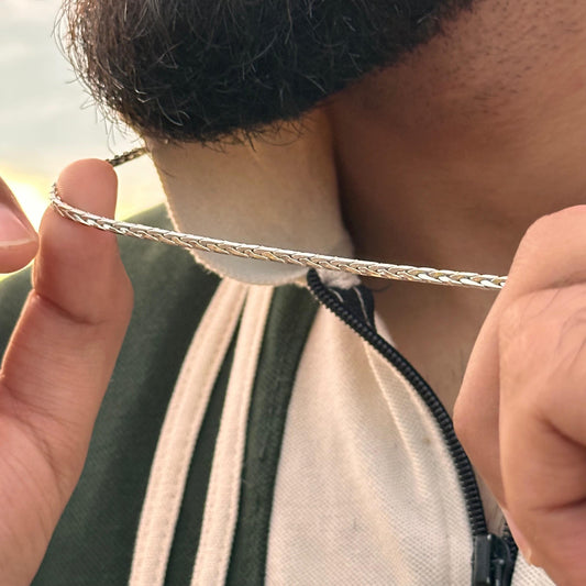 Men's Silver Wheat Chain Necklace