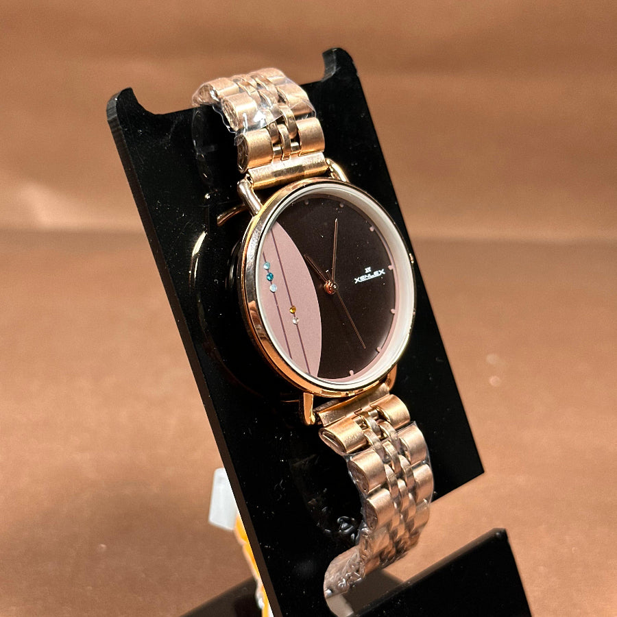 
Original Xenlex for Women Watch in Dual tone brown and pink gold color strap
