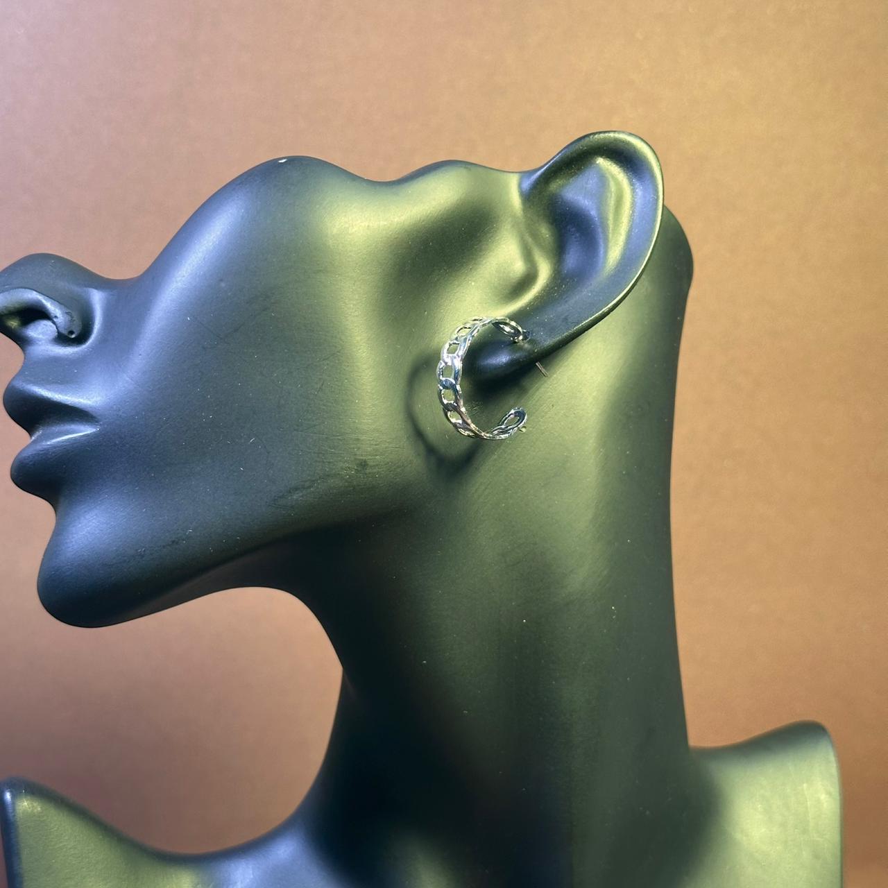 Silver Link Hoop Earrings – Bold, Modern, and Effortlessly Chic