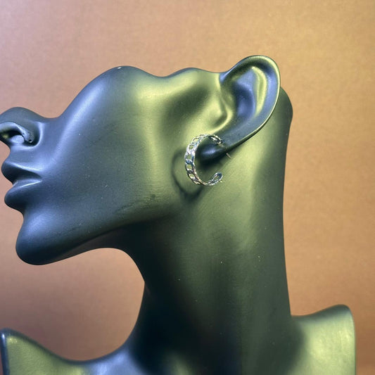 Silver Link Hoop Earrings – Bold, Modern, and Effortlessly Chic