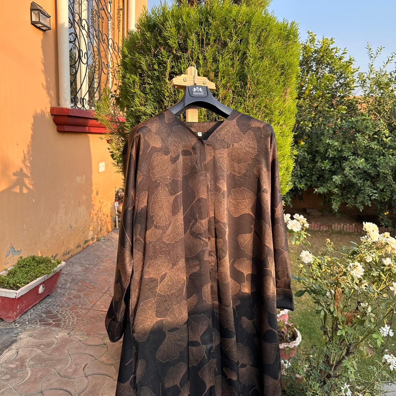 Chocolate Floral Abaya