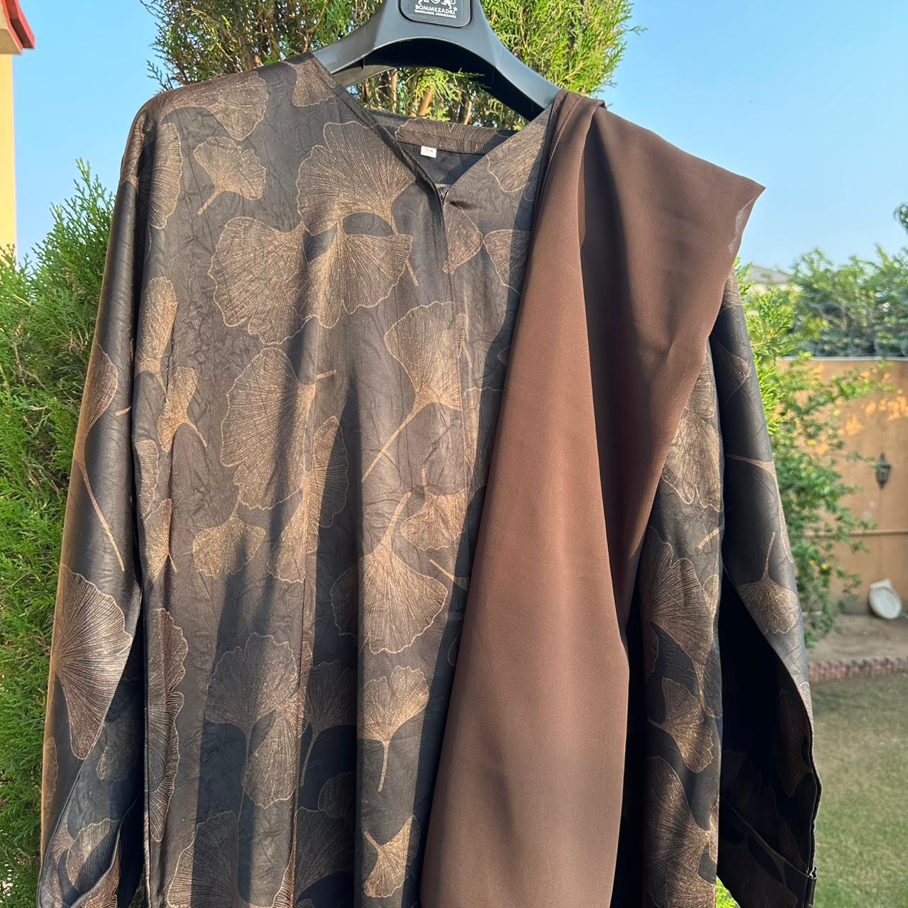 Chocolate Floral Abaya