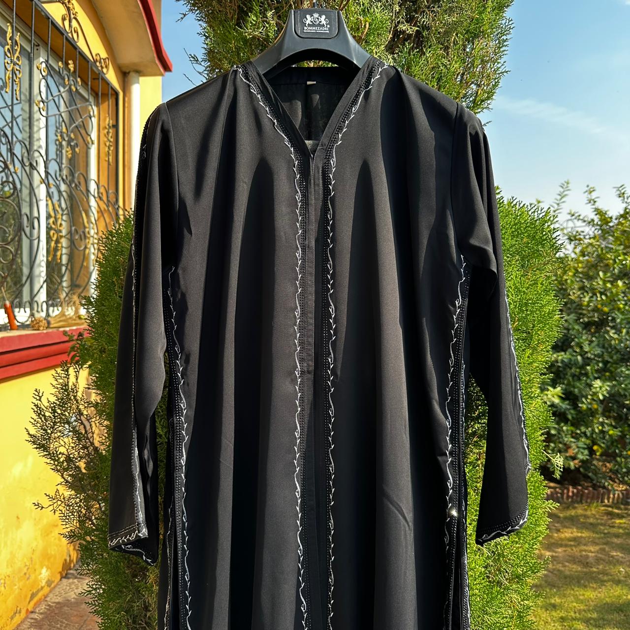 Noor Black Embroidered Abaya with Matching Hijab