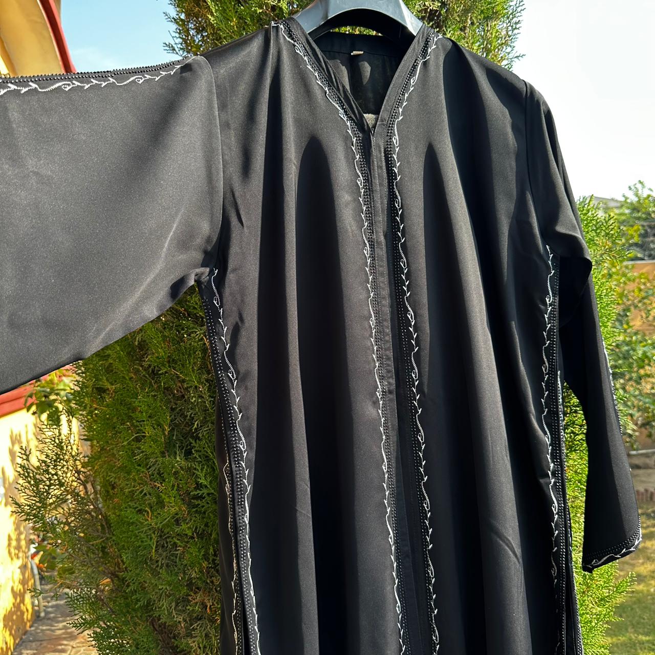 Noor Black Embroidered Abaya with Matching Hijab