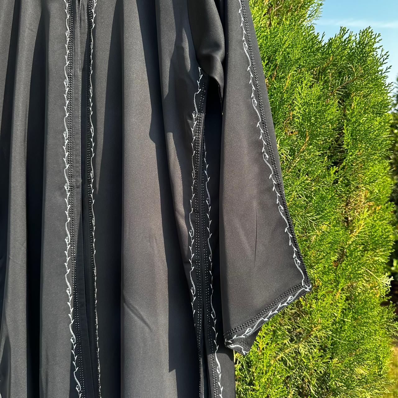 Noor Black Embroidered Abaya with Matching Hijab